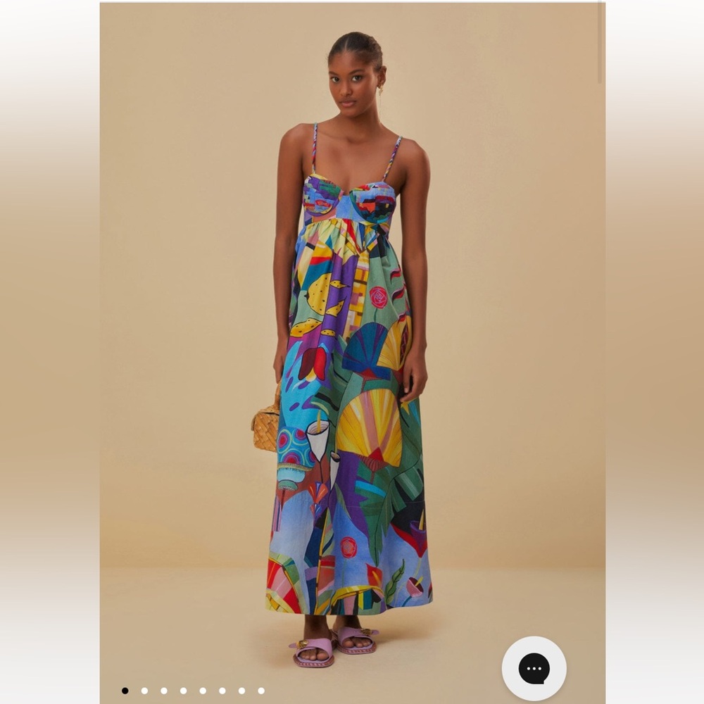 FARM Rio Tropical Scenario Sleeveless Maxi Dress